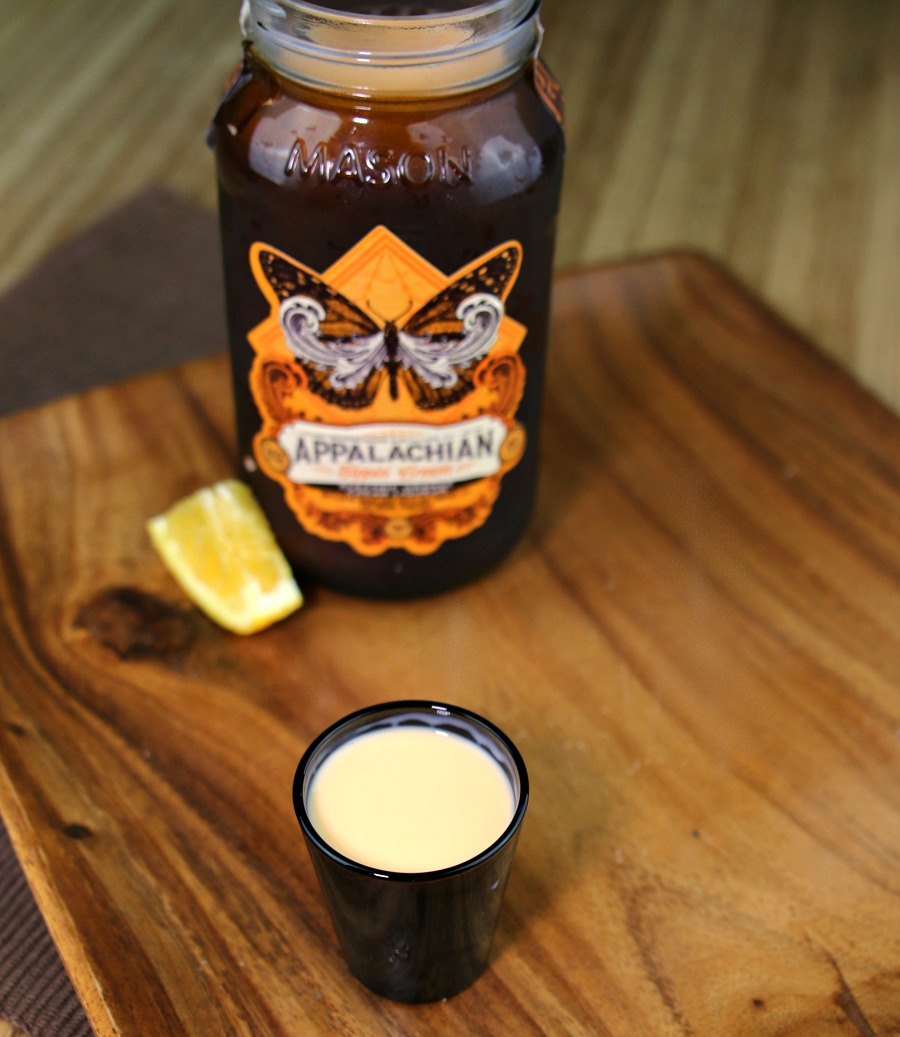Shot of orange cream moonshine