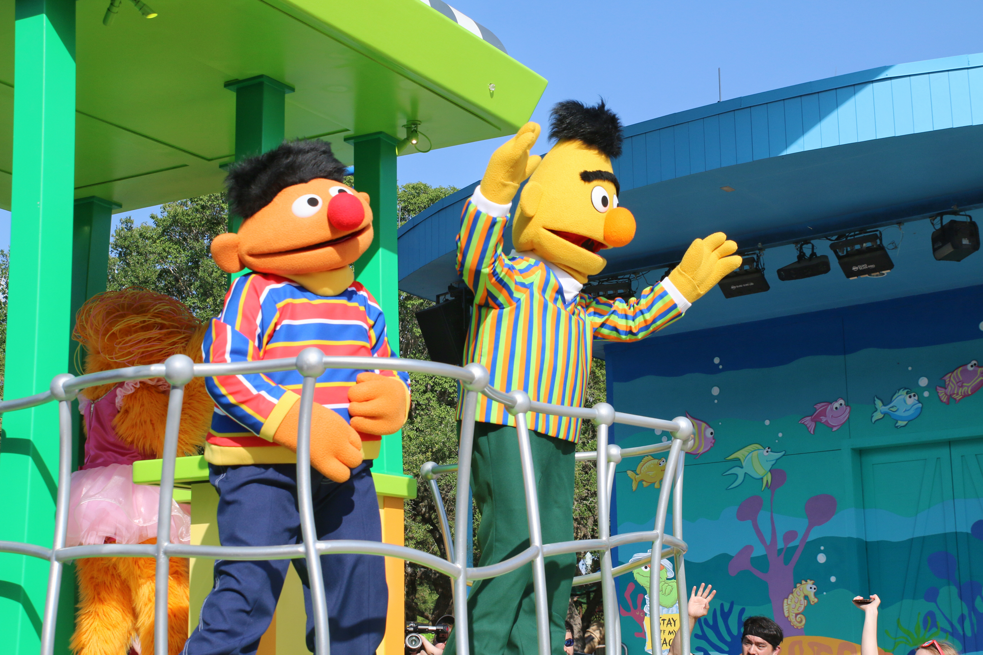 Bert and Ernie on Sesame Street parade float
